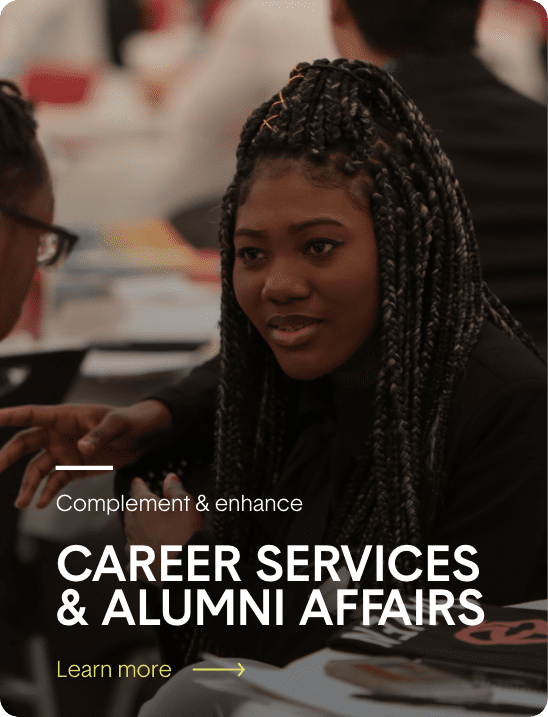 Career services and alumni affairs.